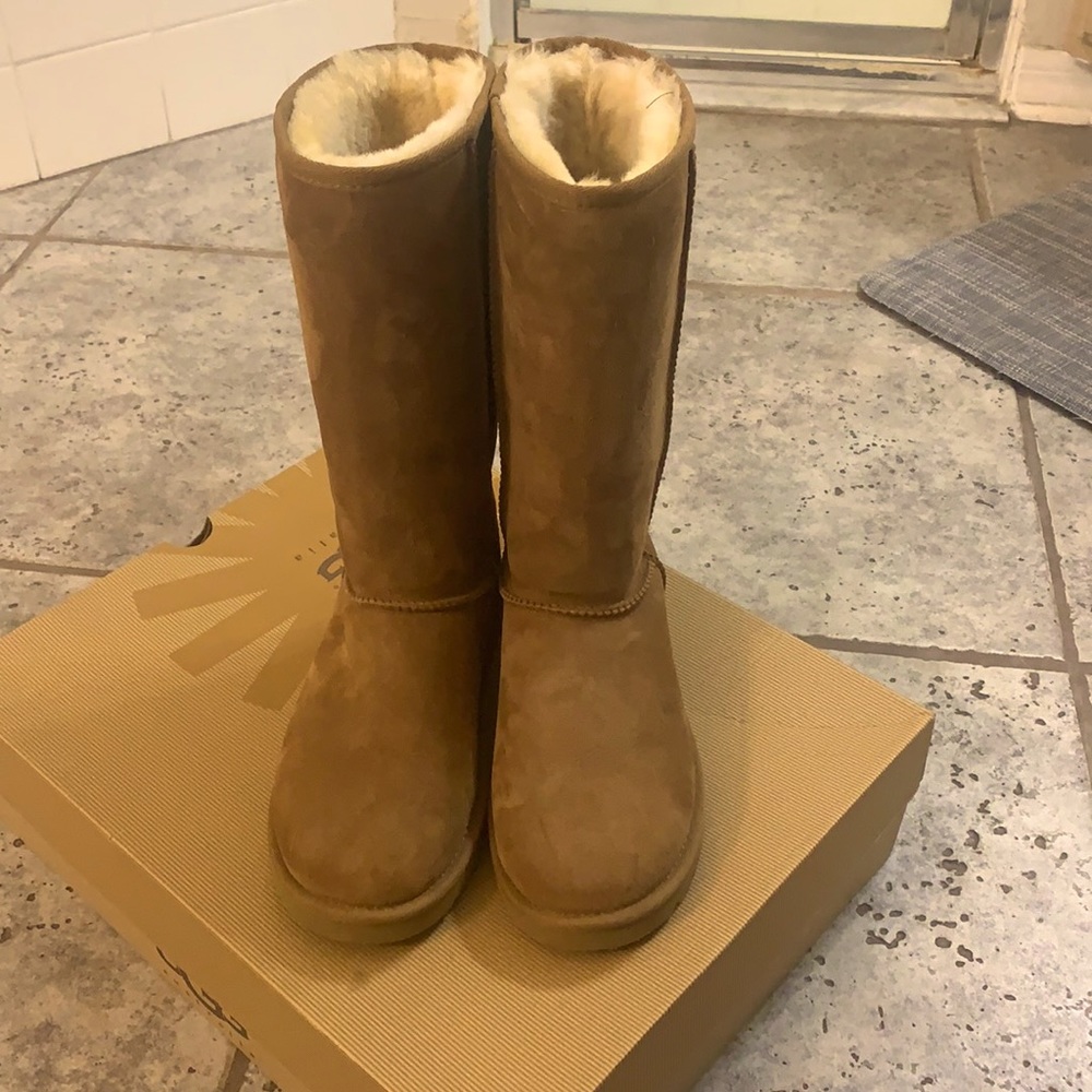 Ugh Australia class tall chestnut size 8